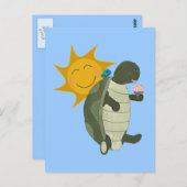 亀の食べ物アイスクリームのはがき ポストカード (正面/裏面)