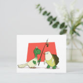 「亀の鳩が2羽」のはがき ポストカード (スタンド正面)