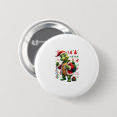 亀のXmasライト ひどいサンタ亀 クリスマスタン 缶バッジ (正面&裏面)