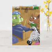 亀はじきに好くなる カード (黄色い花)