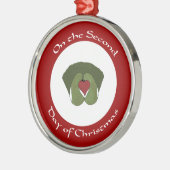 亀はクリスマスの飾り付けの2日目 メタルオーナメント (左)