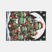 亀はクリスマスプレゼントに満足している フリースブランケット (正面(横))