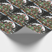 亀はクリスマスプレゼントに満足している ラッピングペーパー (角)