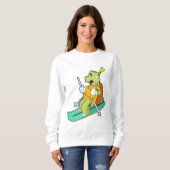 亀はスキーでスキーヤーとして スウェットシャツ (正面フル)