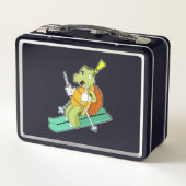 亀はスキーでスキーヤーとして メタルランチボックス (裏面)
