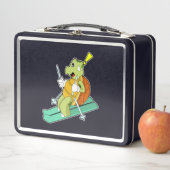 亀はスキーでスキーヤーとして メタルランチボックス (インサイチュ)