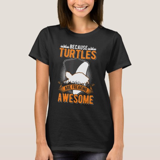 亀は亀を怖がらせ素晴らしる Tシャツ (正面)
