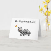 亀は妹の誕生日に偽装していない カード (黄色い花)