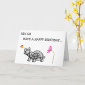 亀は姉さんがいなくて祝はいけないと言った！ カード (黄色い花)