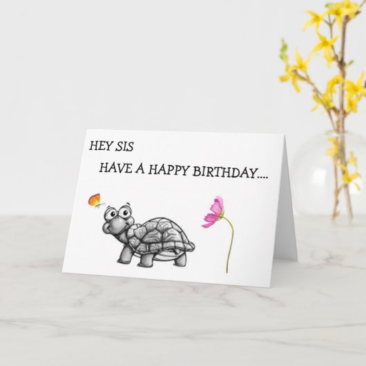 亀は姉さんがいなくて祝はいけないと言った！ カード (黄色い花)