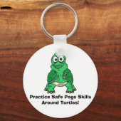 亀は安全なポゴの技術のカメのまわりにの練習! キーホルダー (正面)