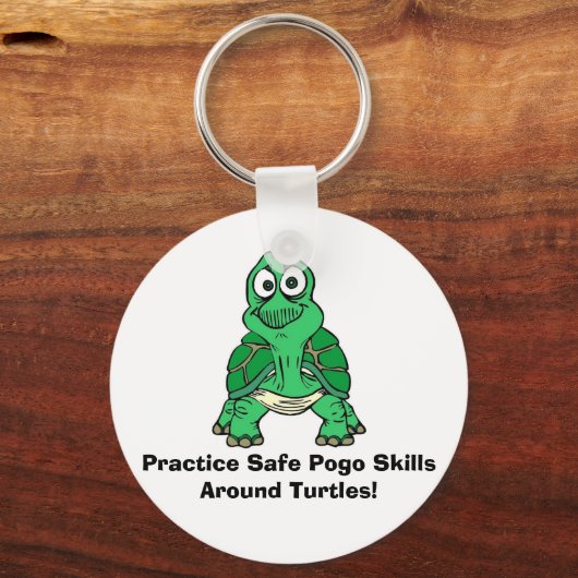 亀は安全なポゴの技術のカメのまわりにの練習! キーホルダー (正面)