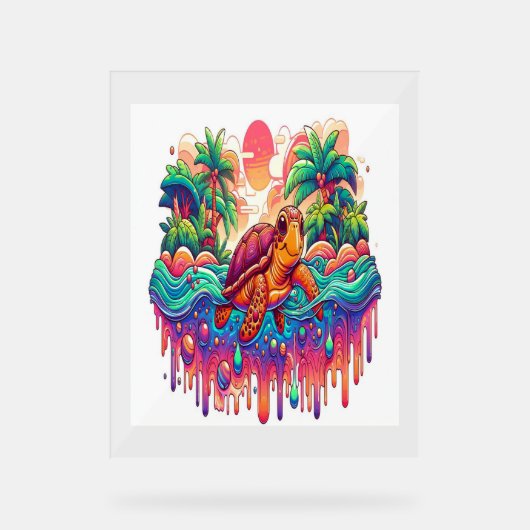 亀は液園に浮かぶ。 アクリルサイン (正面)