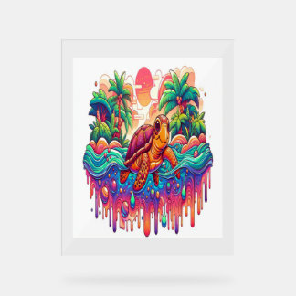 亀は液園に浮かぶ。 アクリルサイン