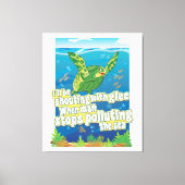 亀は…喜んで叫ぶ キャンバスプリント (正面)