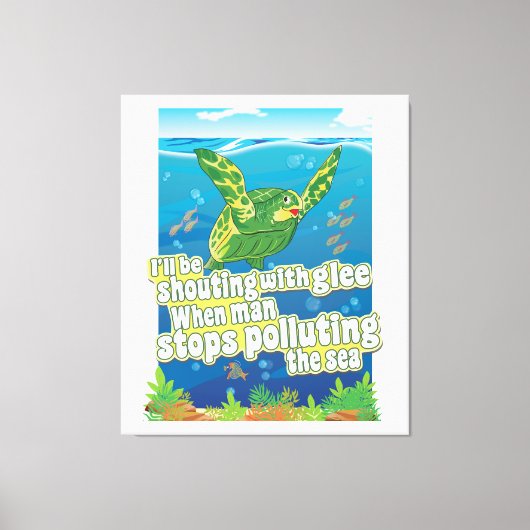 亀は…喜んで叫ぶ キャンバスプリント (正面)