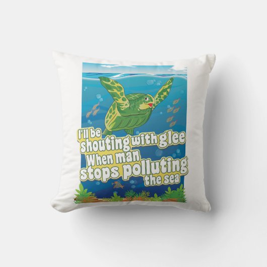 亀は…喜んで叫ぶ クッション (正面)