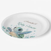 亀をテーマにした赤ちゃんシャワー ペーパープレート (アングル)