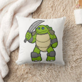 亀を剣で戦士として クッション (ブランケット)