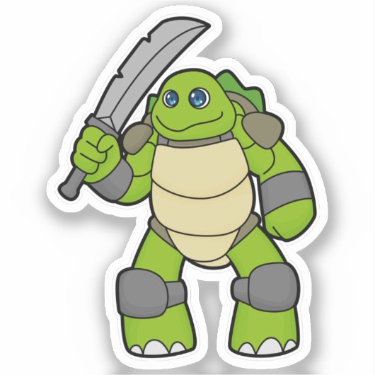 亀を剣で戦士として シール (正面)