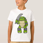 亀を剣で戦士として Tシャツ (正面)
