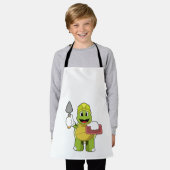 亀を石でメイスンに エプロン (着用した状態)