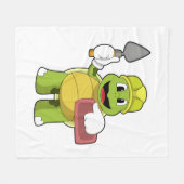 亀を石でメイスンに フリースブランケット (正面(横))