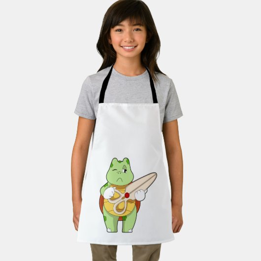 亀を鋏で美容師 エプロン (インサイチュ)