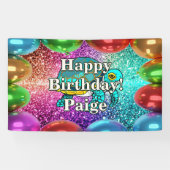 亀パーソナライズされたキャラクター誕生日バナー 横断幕 (横)