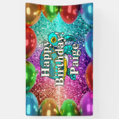 亀パーソナライズされたキャラクター誕生日バナー 横断幕 (縦)