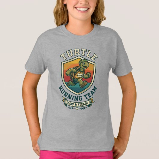 亀ランニングチーム ゆっくり確実なランナー Tシャツ (正面)