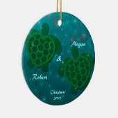 亀好きクリスマス飾り セラミックオーナメント (右)