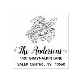 亀差出人住所書道カスタム家族 ラバースタンプ (インプリント)