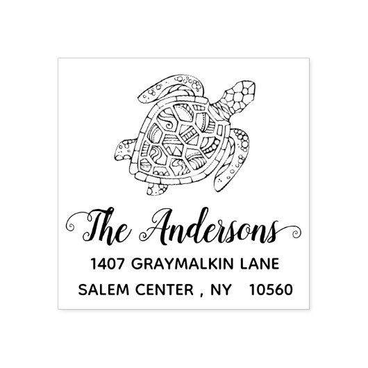 亀差出人住所書道カスタム家族 ラバースタンプ (インプリント)