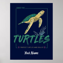 亀救好きの女の子のカメ ポスター