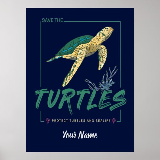 亀救好きの女の子のカメ ポスター (正面)