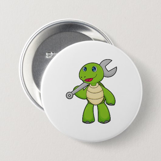 亀整備士レンチ 缶バッジ (正面&裏面)