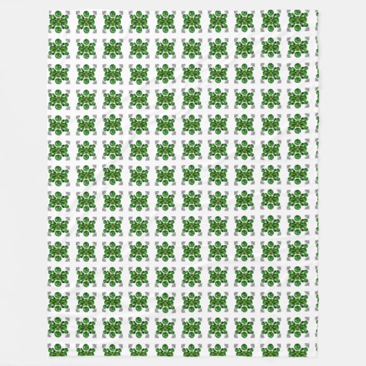 亀模様（緑） フリースブランケット (正面)