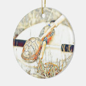 亀氏ガラガラと太鼓 セラミックオーナメント (左)