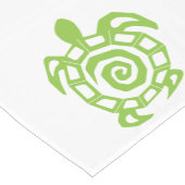 亀渦巻形のの緑 ショートテーブルランナー (コーナー)