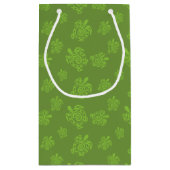 亀渦巻形のの緑 スモールペーパーバッグ (裏面)
