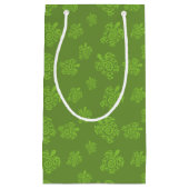亀渦巻形のの緑 スモールペーパーバッグ (正面)