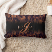 亀甲模様アニマルプリントのモノグラム名  ランバークッション (ブランケット)