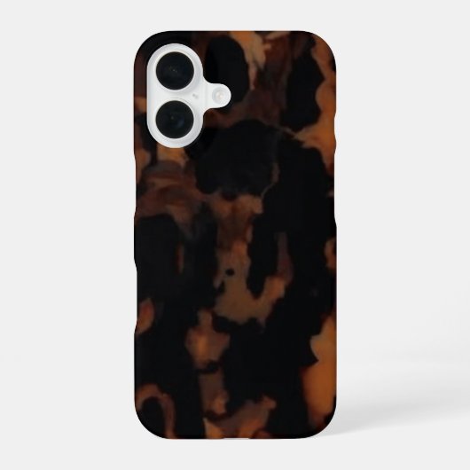 亀甲模様、エレガントなアンバーべっ甲柄 iPhone 16ケース (裏面)