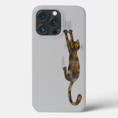 亀甲猫ぶら下がったがオン | Tortie おもしろい Cat Case-Mate iPhoneケース (裏面)