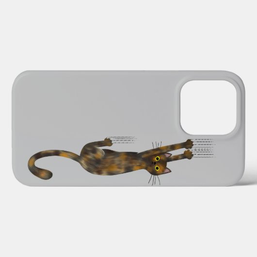 亀甲猫ぶら下がったがオン | Tortie おもしろい Cat Case-Mate iPhoneケース (裏面 (横))