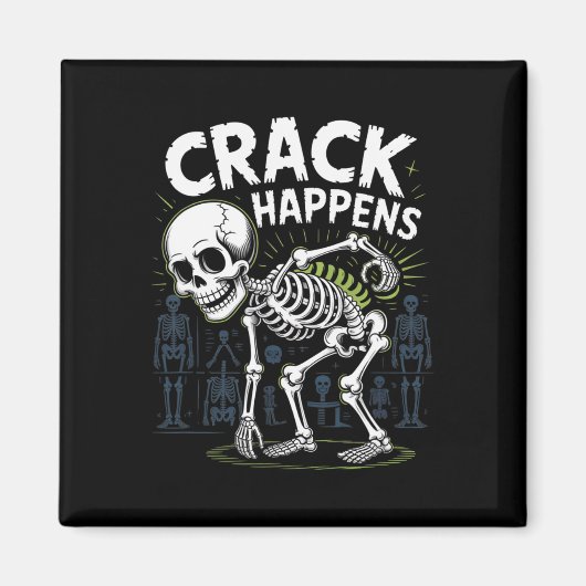 亀裂が発生おもしろいするOsteopath脊椎ハロウィーン マグネット (正面)