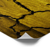 亀裂のあるウクライナ国旗 ポスター (角)