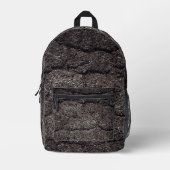 亀裂の入ったアスファルト道路の灰色のライン プリントバックパック (正面)