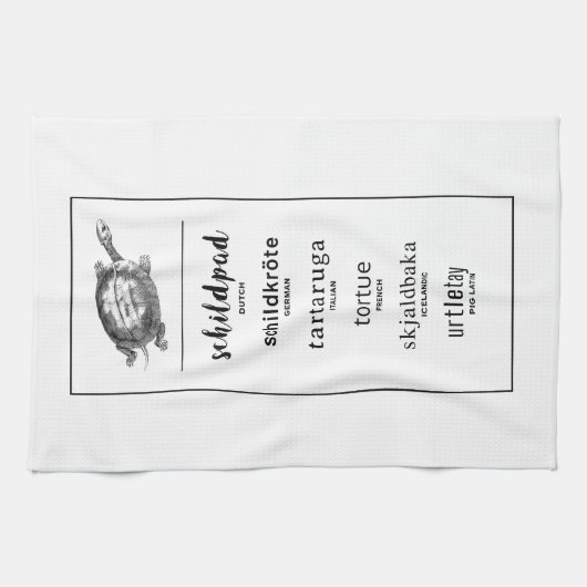 亀違う語 キッチンタオル (横)